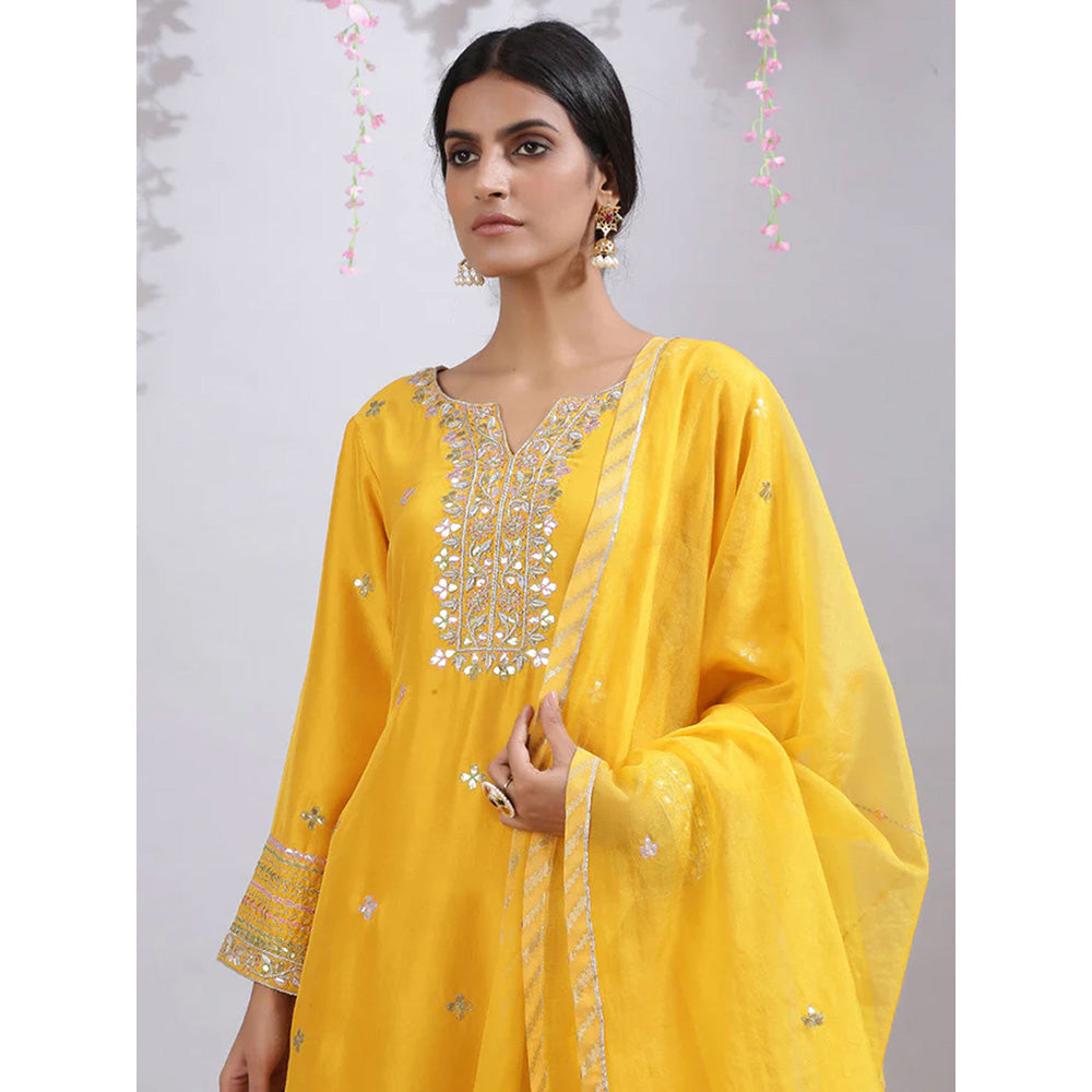 Kanika Sharma Geenda Phool Yellow Sharara (Set of 3)