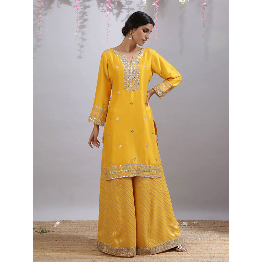 Kanika Sharma Geenda Phool Yellow Sharara (Set of 3)