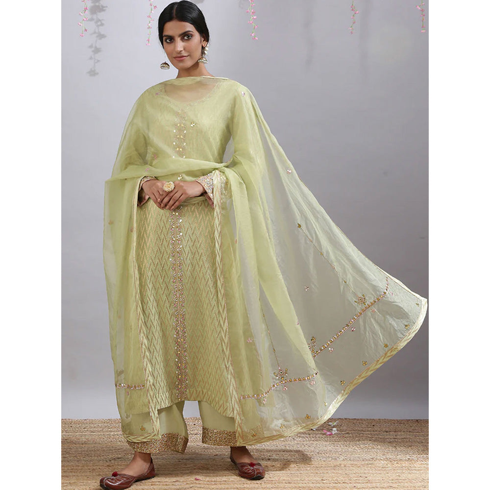 Kanika Sharma Bageecha Green Palazzo (Set of 3)