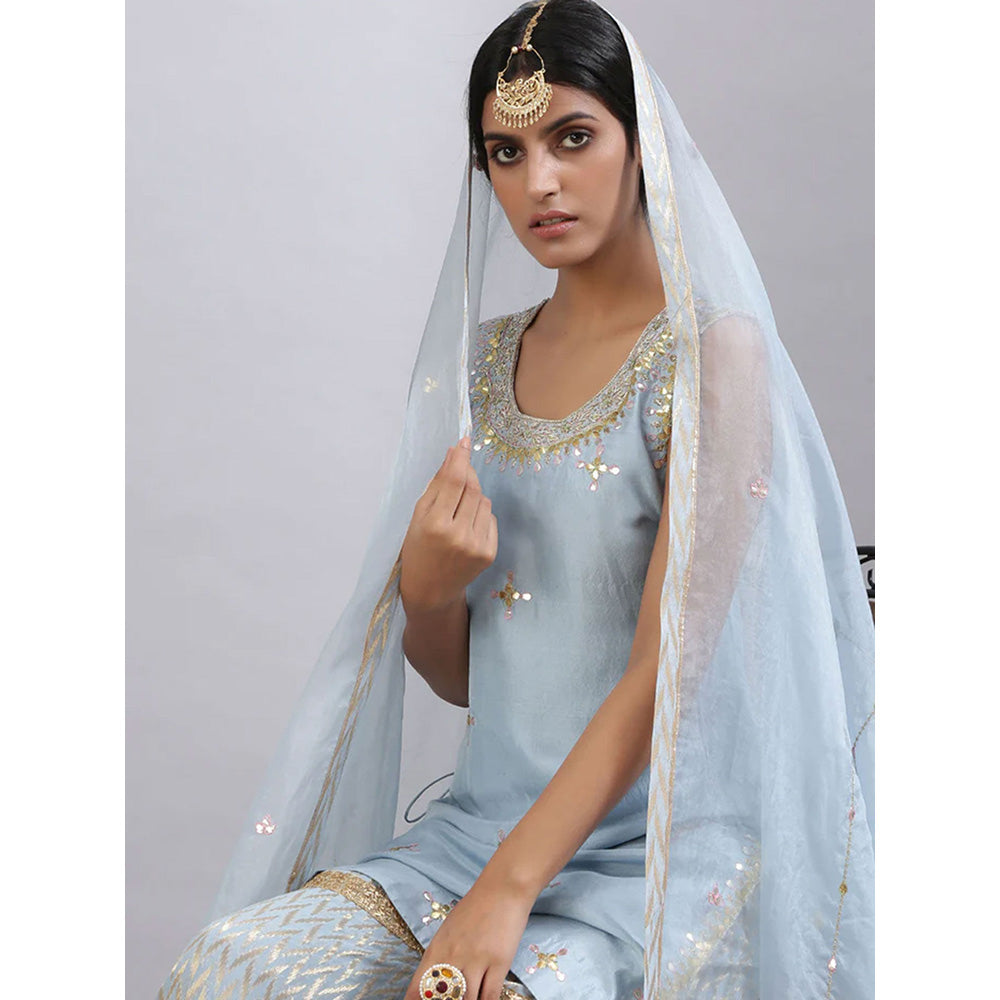 Kanika Sharma Paras Powder Blue Gharara (Set of 3)