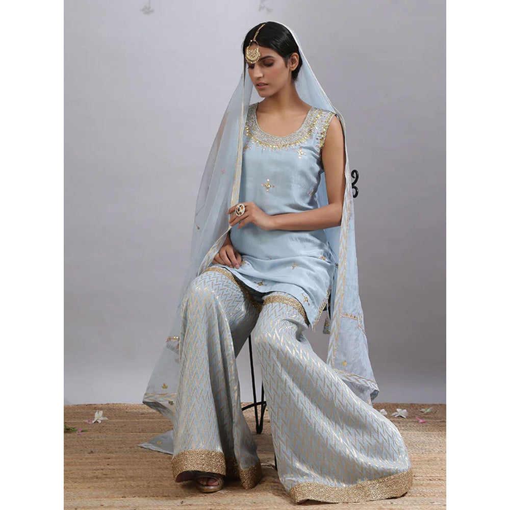 Kanika Sharma Paras Powder Blue Gharara (Set of 3)