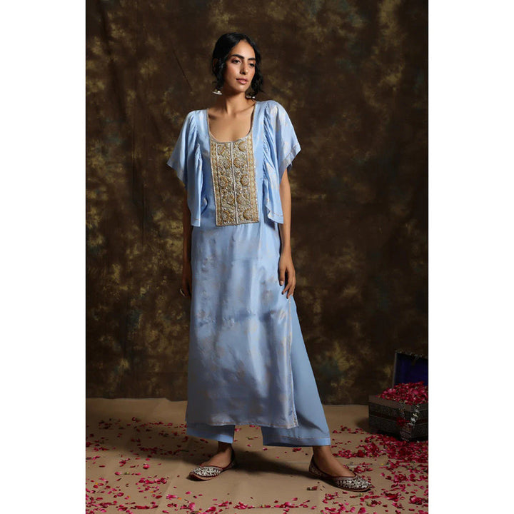 Kanika Sharma Aasmani Frill Kurta (Set of 2)