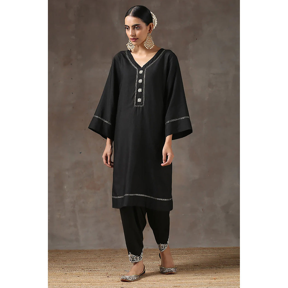 Kanika Sharma Surman Lahoriya Kurta with Peshwa Salwar and Dupatta (Set of 3)