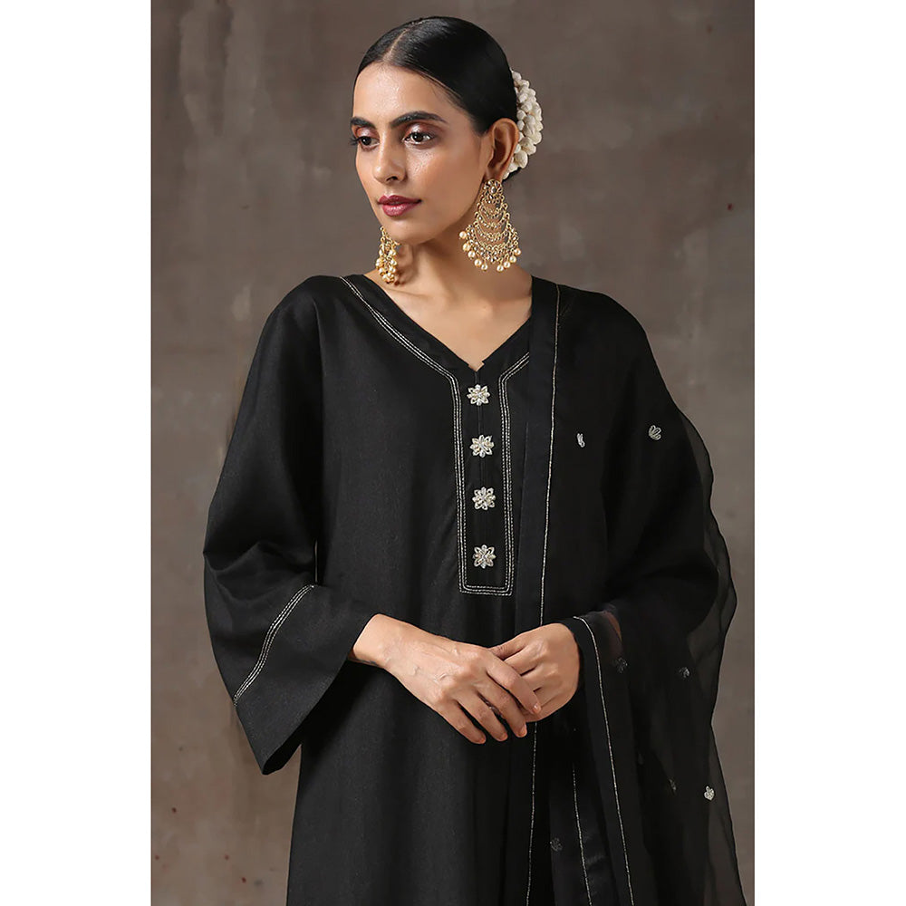 Kanika Sharma Surman Lahoriya Kurta with Peshwa Salwar and Dupatta (Set of 3)