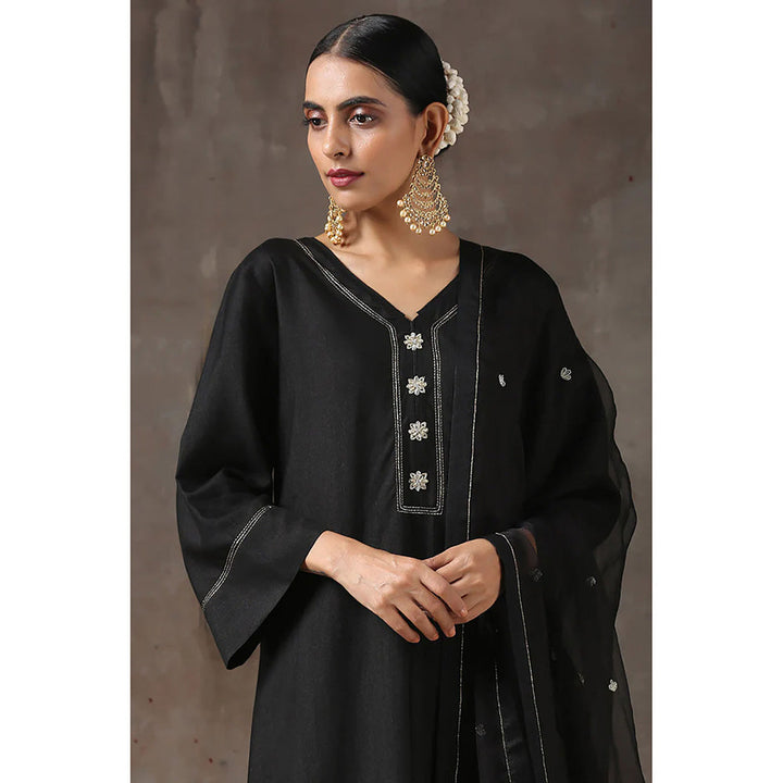 Kanika Sharma Surman Lahoriya Kurta with Peshwa Salwar and Dupatta (Set of 3)