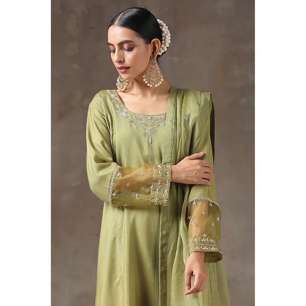 Kanika Sharma Mehendhi Lahoriya Seedha Kurta with Jama and Dupatta (Set of 3)