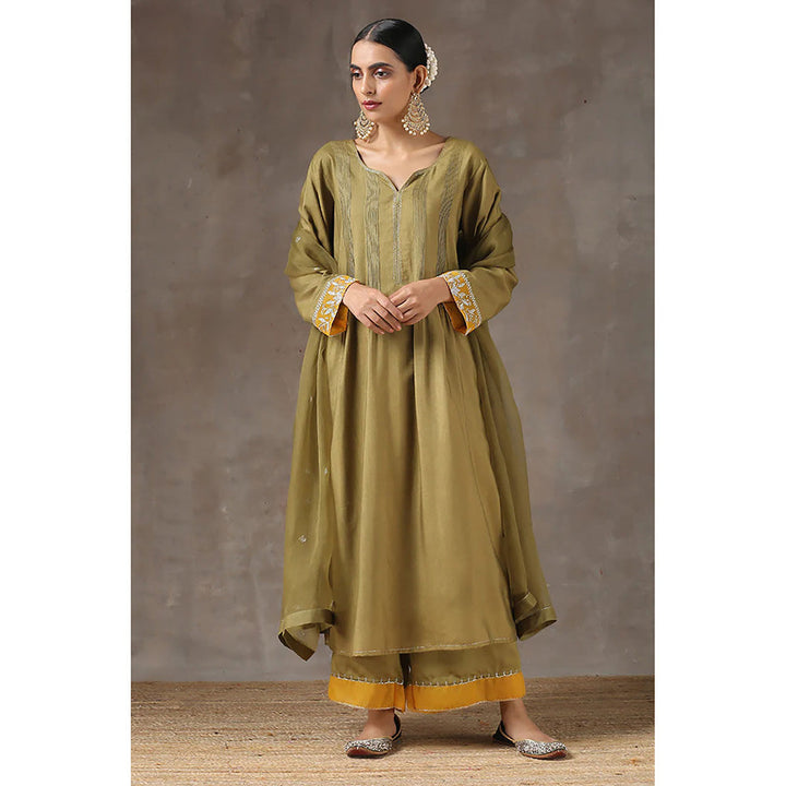 Kanika Sharma Sukhi Mehendhi Ghera Kurta with Jama and Dupatta (Set of 3)