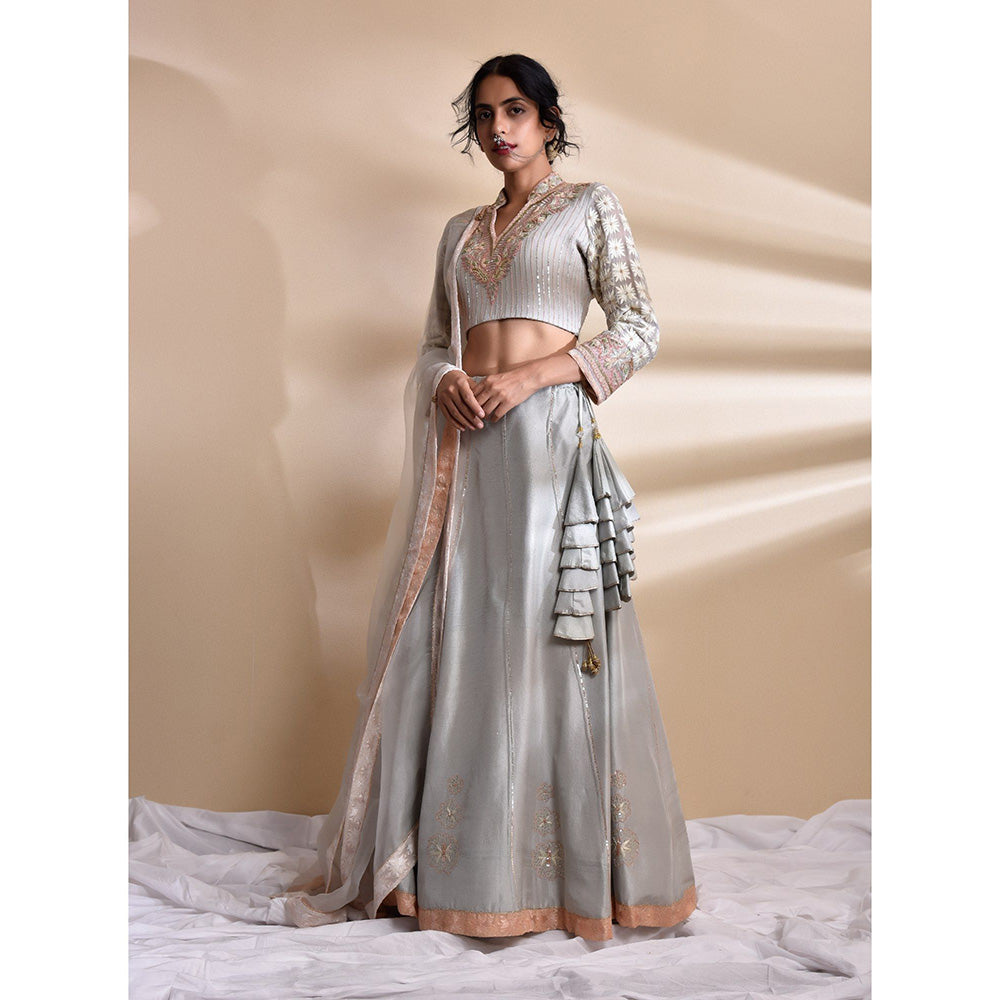 Kanika Sharma Jaitun Phulkari Choli Lehenga with Blouse & Dupatta (Set of 3)