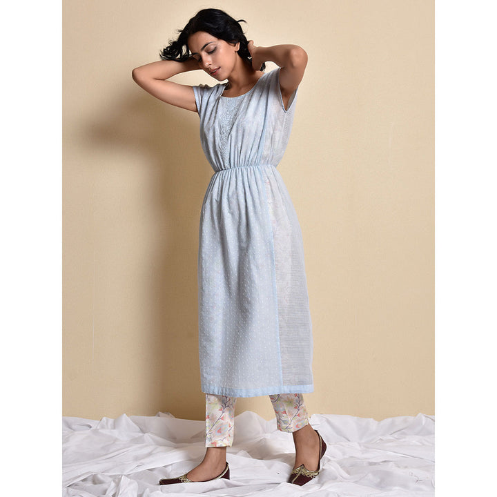 Kanika Sharma Blue Kota Bobin Kurta Set