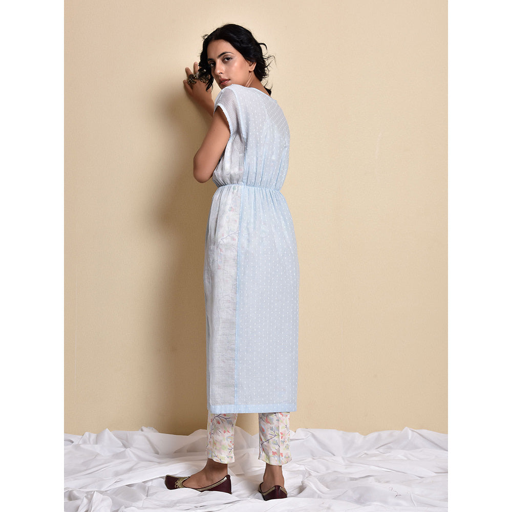 Kanika Sharma Blue Kota Bobin Kurta Set