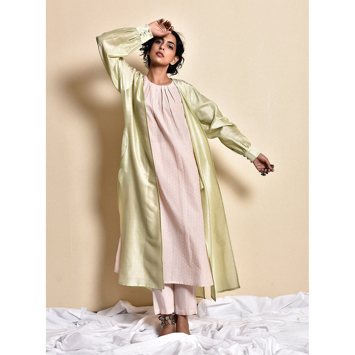 Kanika Sharma Pink Chanderi Kurta Set