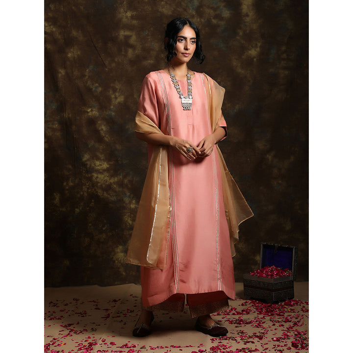 Kanika Sharma Naksh A-Line Kurta And Palazzo With Organza Dupatta (Set of 3)