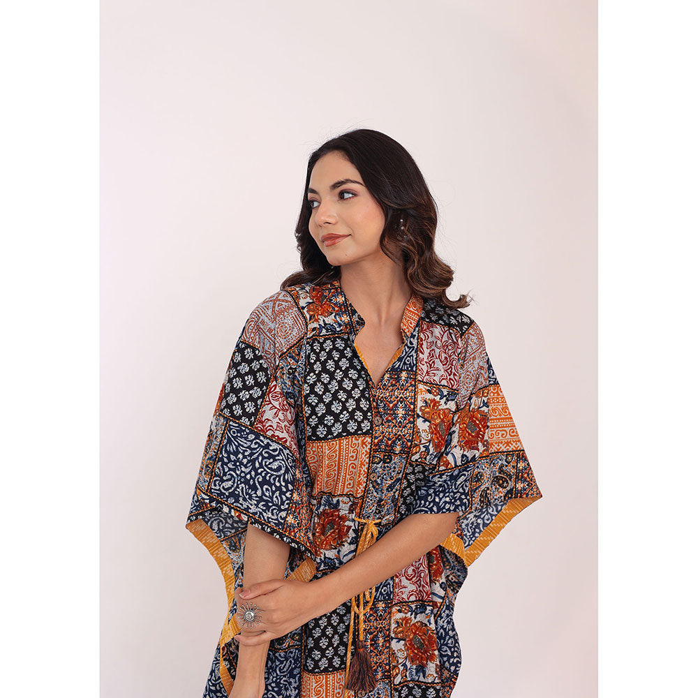 Kaori By Shreya Western Multi-Color Kaftan Kurta with Elbow Length Sleeves