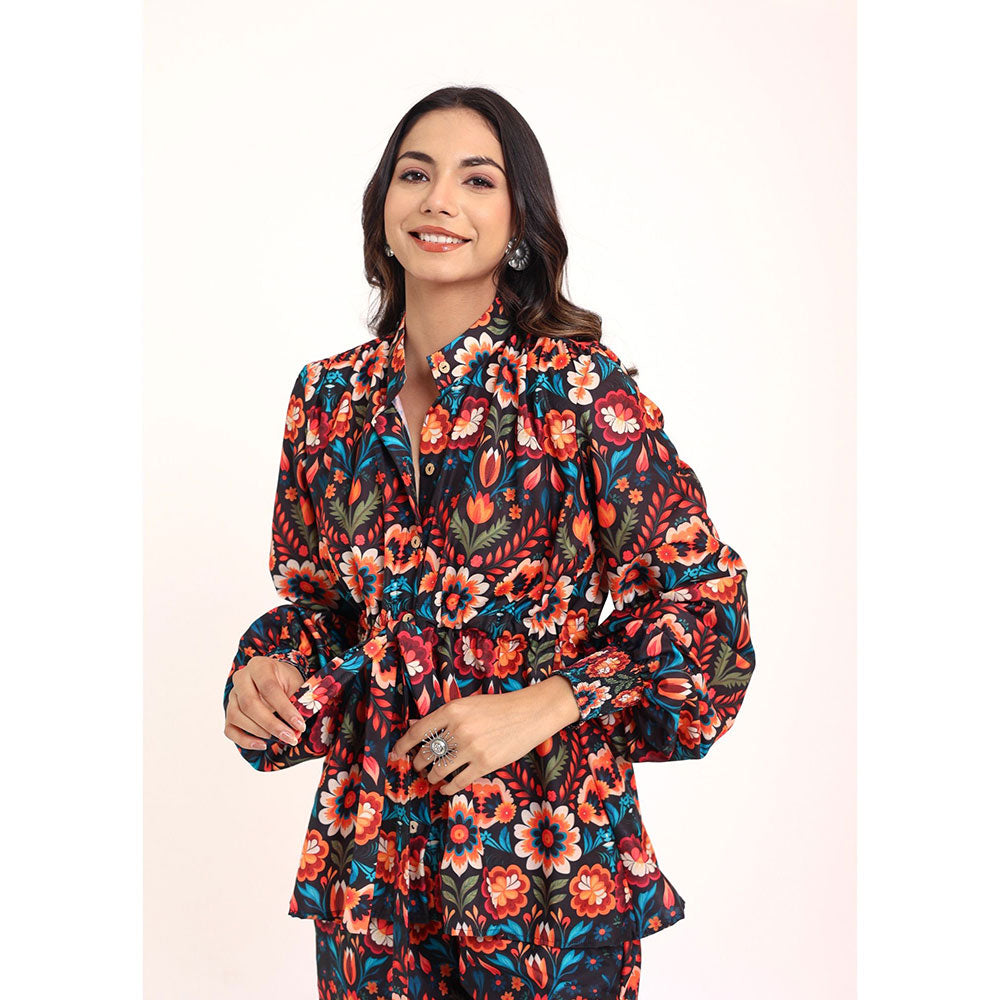 Kaori By Shreya Multicolour Floral Relaxed Co-ords Top and Pant with 2 Pockets (Set of 2)