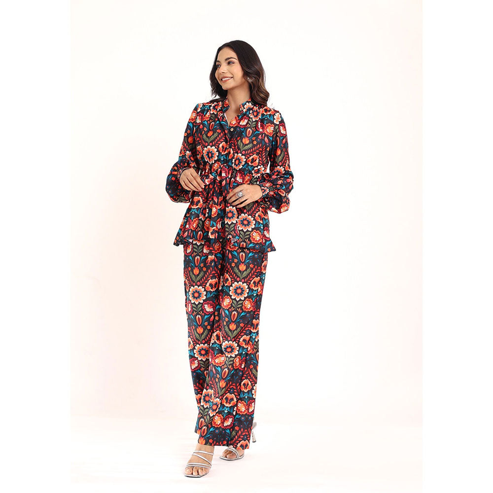 Kaori By Shreya Multicolour Floral Relaxed Co-ords Top and Pant with 2 Pockets (Set of 2)