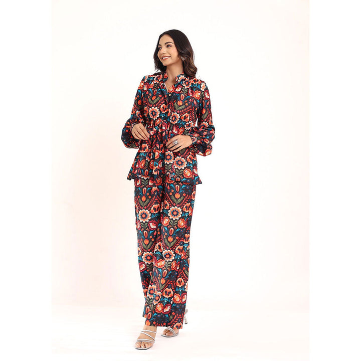 Kaori By Shreya Multicolour Floral Relaxed Co-ords Top and Pant with 2 Pockets (Set of 2)