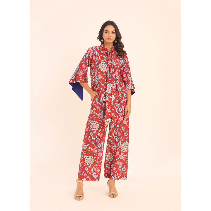 Kaori By Shreya Multicolour Floral Relaxed Co-ords With Front Closure Top and Pant (Set of 2)