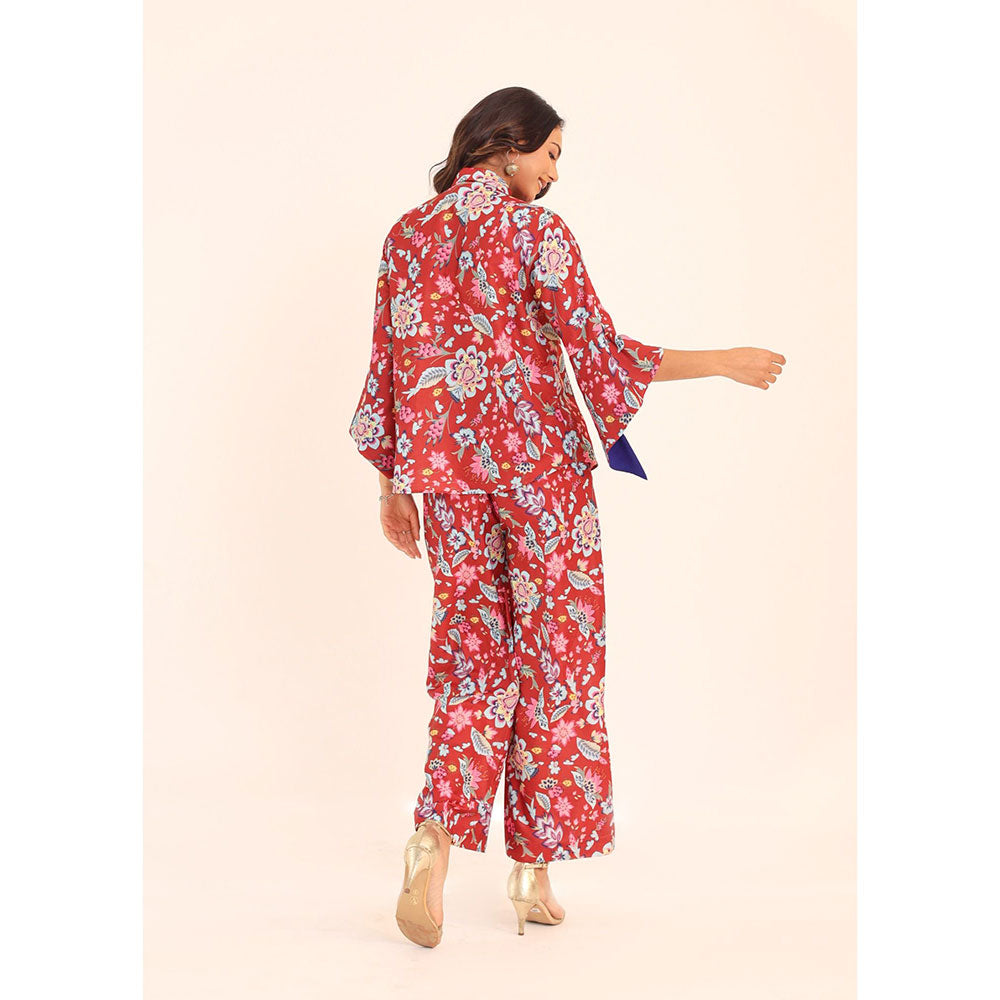 Kaori By Shreya Multicolour Floral Relaxed Co-ords With Front Closure Top and Pant (Set of 2)