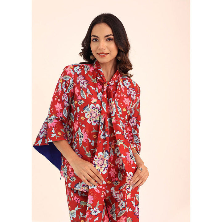 Kaori By Shreya Multicolour Floral Relaxed Co-ords With Front Closure Top and Pant (Set of 2)