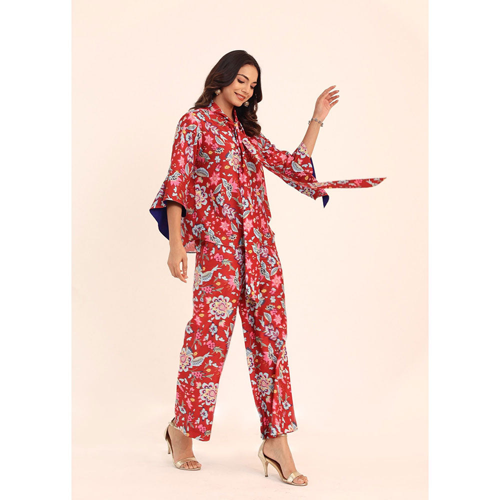 Kaori By Shreya Multicolour Floral Relaxed Co-ords With Front Closure Top and Pant (Set of 2)