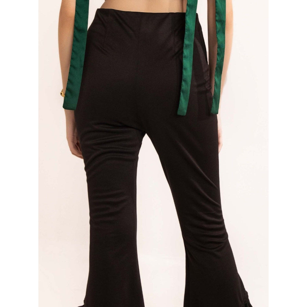 Kaori By Shreya Black Beauty Ruffled High Waisted Pant