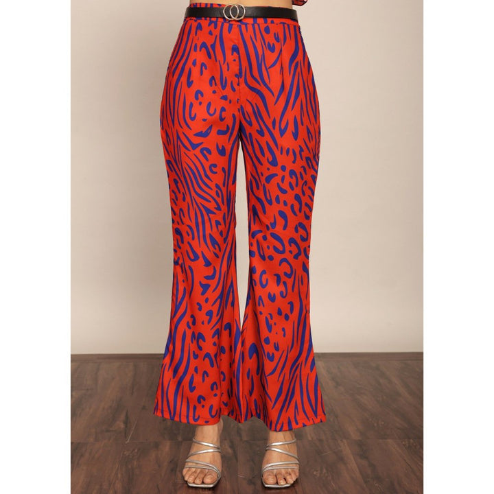 Kaori By Shreya Red And Black Relaxed 2 Pockets Pant