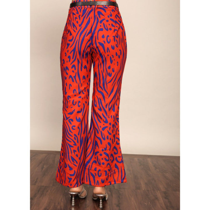 Kaori By Shreya Red And Black Relaxed 2 Pockets Pant