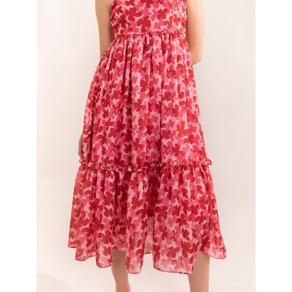 Kaori By Shreya Aurora Pink Floral Maxi Dress