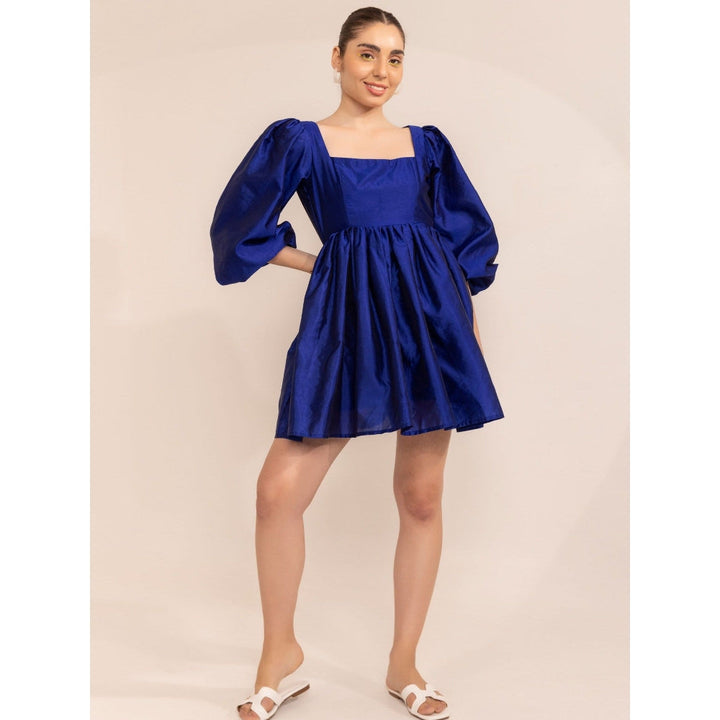 Kaori By Shreya Electric Blue Short Skater Dress