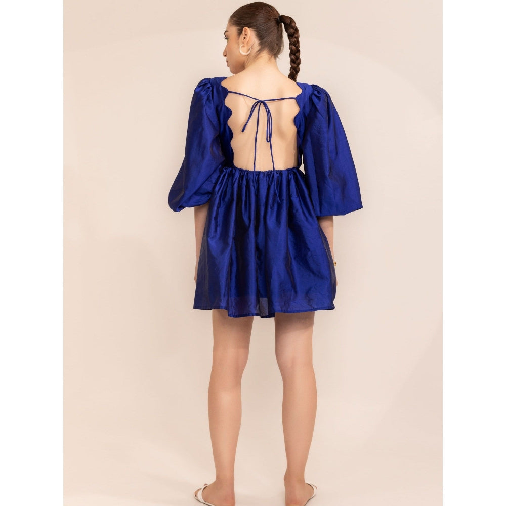 Kaori By Shreya Electric Blue Short Skater Dress