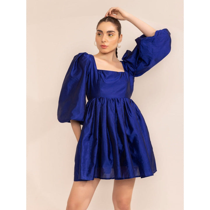 Kaori By Shreya Electric Blue Short Skater Dress