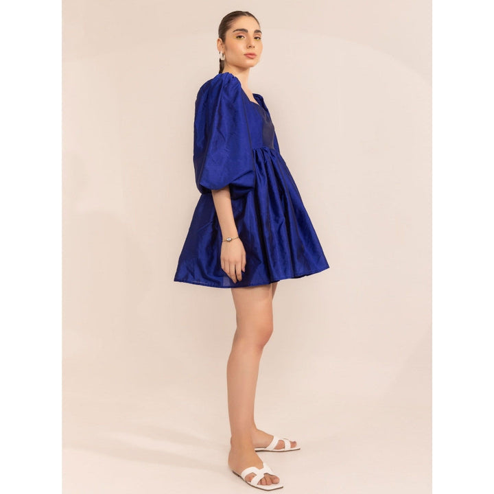 Kaori By Shreya Electric Blue Short Skater Dress