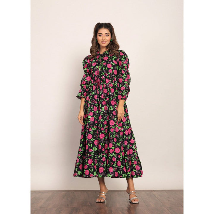 Kaori By Shreya Multi Floral Collar Neckline Maxi Dress