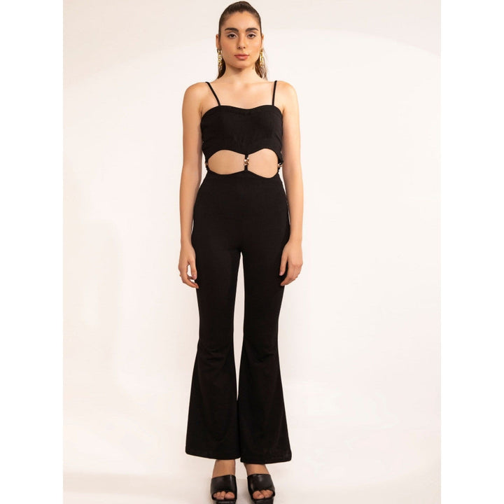 Kaori By Shreya Black Beauty Waist Scallop Cutout Jumpsuit