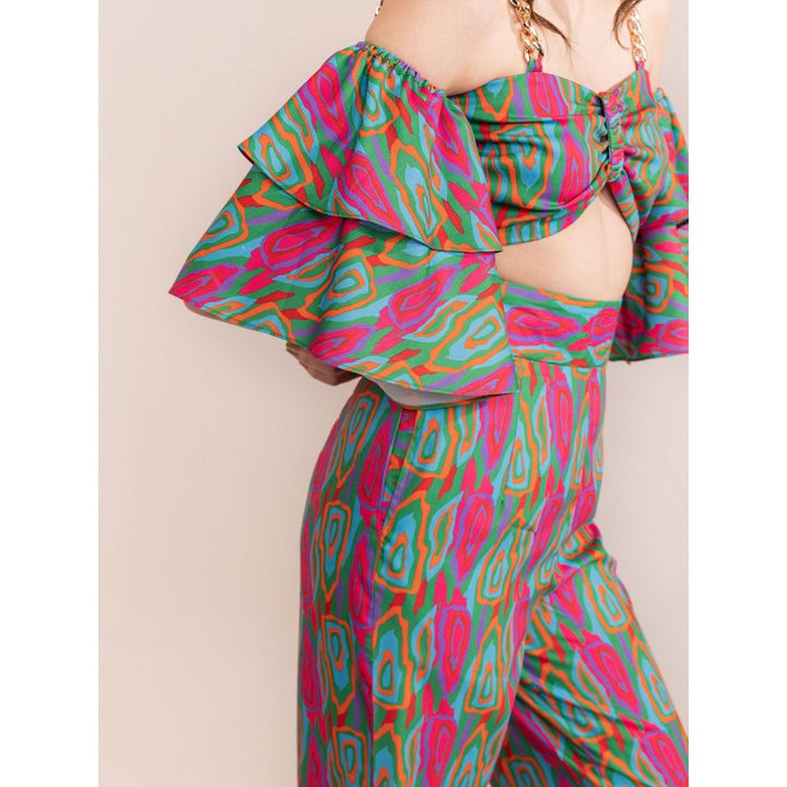 Kaori By Shreya Candy Print Off Shoulder Co-Ord (Set of 2)