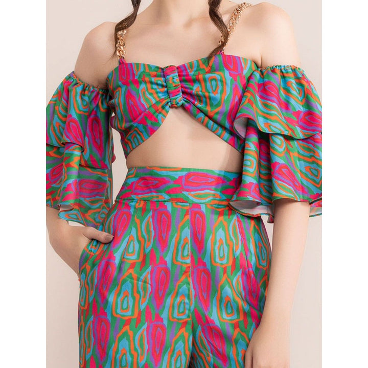 Kaori By Shreya Candy Print Off Shoulder Co-Ord (Set of 2)