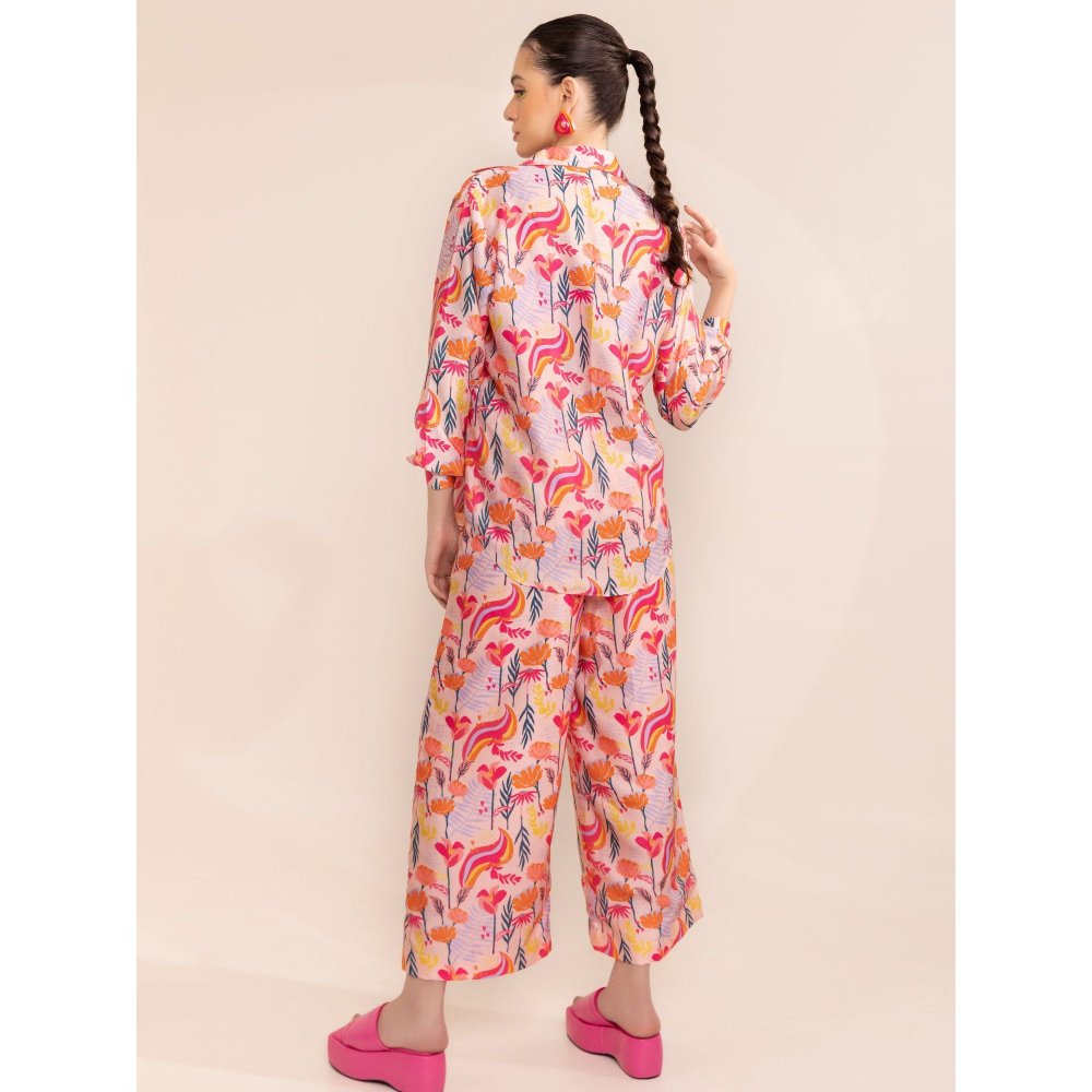 Kaori By Shreya Morning Glory Pink Co-Ord (Set of 3)