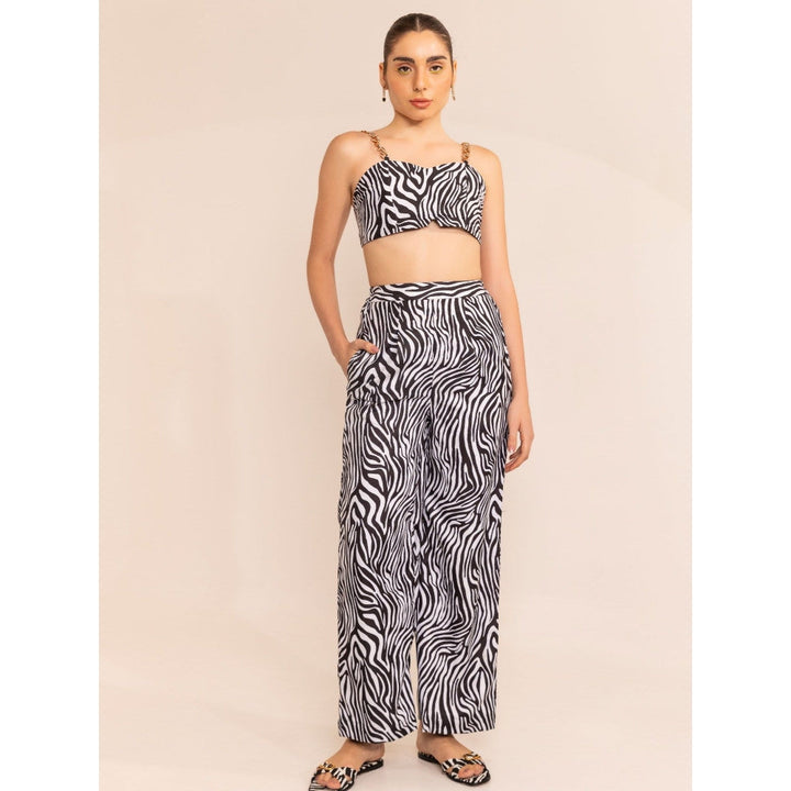 Kaori By Shreya Zebra Print Chain Strap Co-Ord (Set of 2)