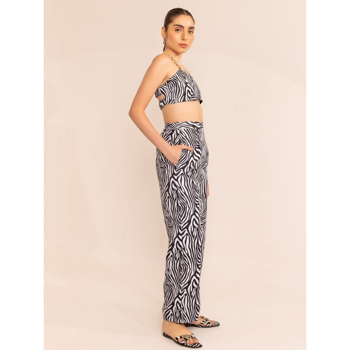 Kaori By Shreya Zebra Print Chain Strap Co-Ord (Set of 2)