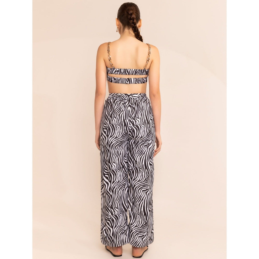 Kaori By Shreya Zebra Print Chain Strap Co-Ord (Set of 2)