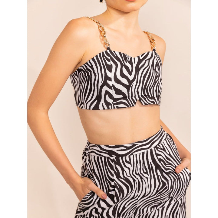 Kaori By Shreya Zebra Print Chain Strap Co-Ord (Set of 2)