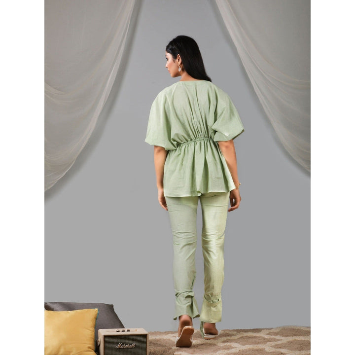 Kaori By Shreya Smoke Green Co-Ord (Set of 3)