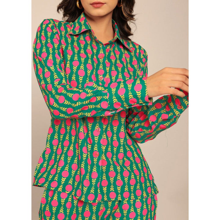 Kaori By Shreya Sea Green And Pink Relaxed Co-Ord (Set of 2)