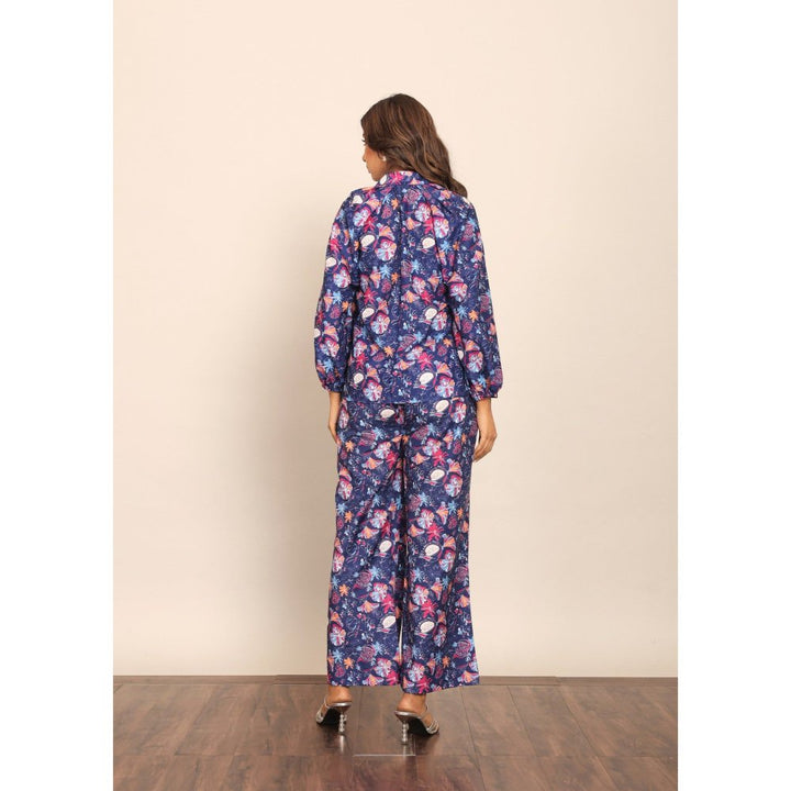 Kaori By Shreya Floral Blue & Multi Relaxed Co-Ord (Set of 2)