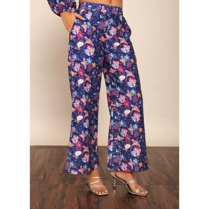 Kaori By Shreya Floral Blue & Multi Relaxed Co-Ord (Set of 2)