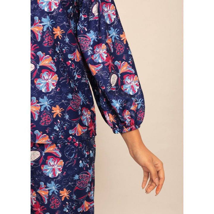 Kaori By Shreya Floral Blue & Multi Relaxed Co-Ord (Set of 2)