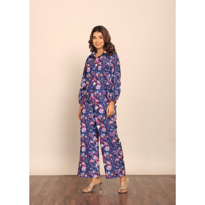 Kaori By Shreya Floral Blue & Multi Relaxed Co-Ord (Set of 2)