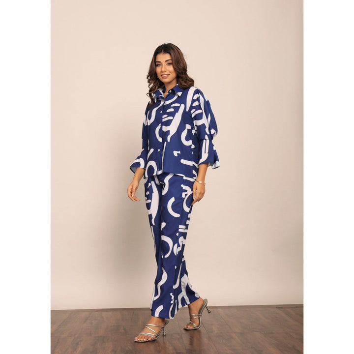 Kaori By Shreya Blue And White Relaxed Co-Ord (Set of 2)