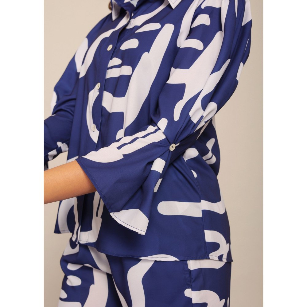 Kaori By Shreya Blue And White Relaxed Co-Ord (Set of 2)