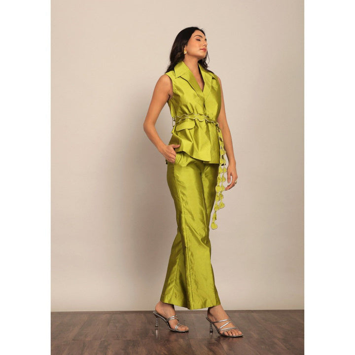 Kaori By Shreya Green Solid Co-Ord (Set of 3)